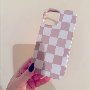 iPhone 13 Pro Max MagSafe Velvet Caviar Tan/white checkered phone case